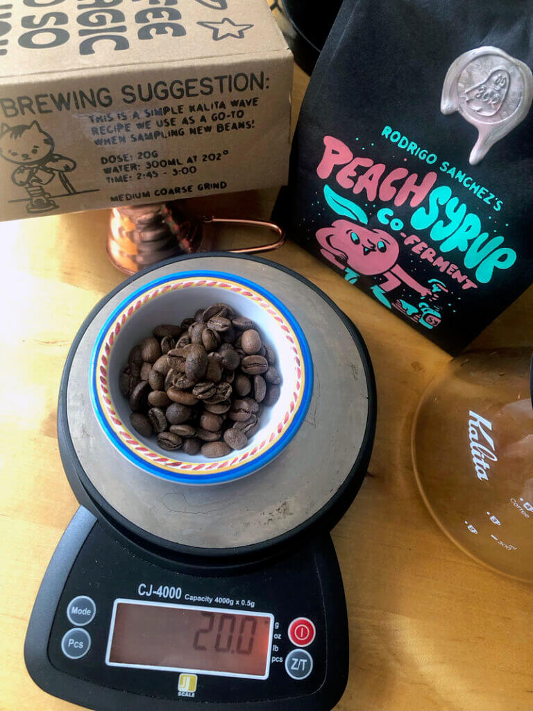 Measuring coffee beans