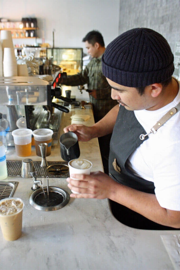 Brian doing latte art