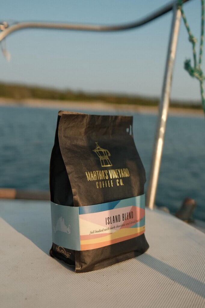 A coffee bag on a boat