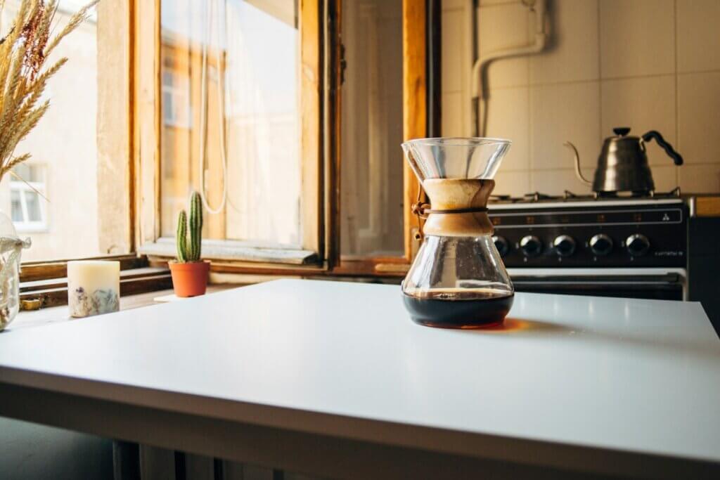 Chemex sitting on a table